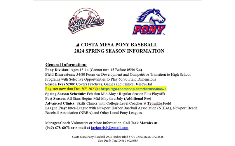 2024 Spring Season Details