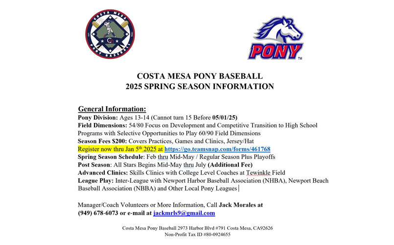 2025 Spring Season Details